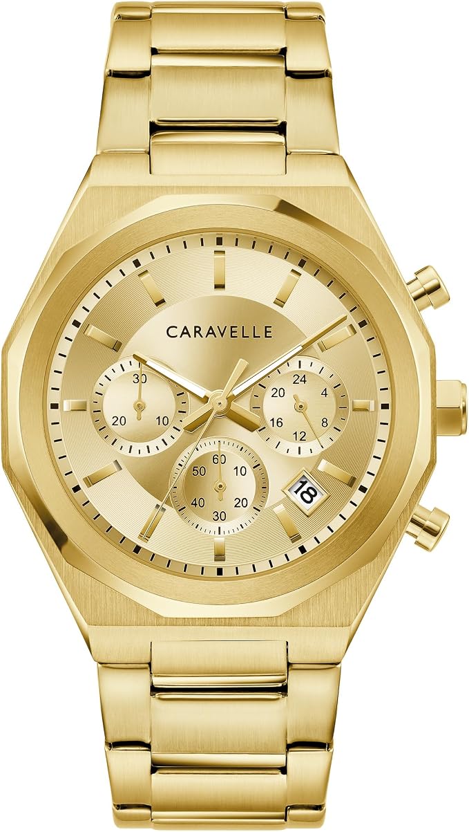 Caravelle by Bulova 44A123 — Caballero Classic Dress Cronógrafo Tono Dorado
