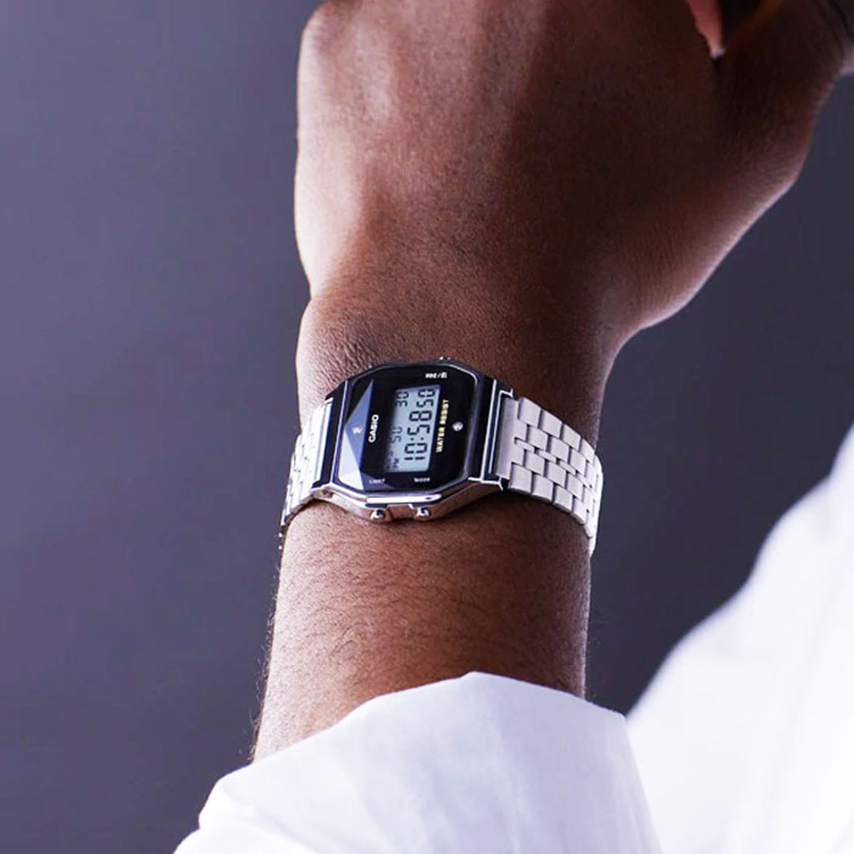Reloj Vintage casual correa de acero inoxidable A-159WAD-1