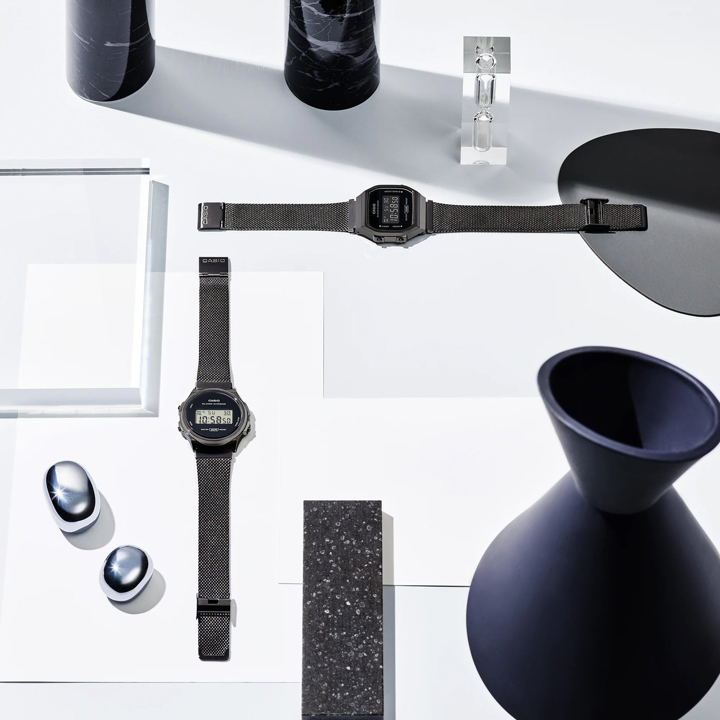 Reloj Vintage casual correa de acero inoxidable A-168WEMB-1B