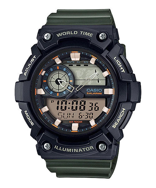 Reloj casual correa de resina AEQ-200W-3AV