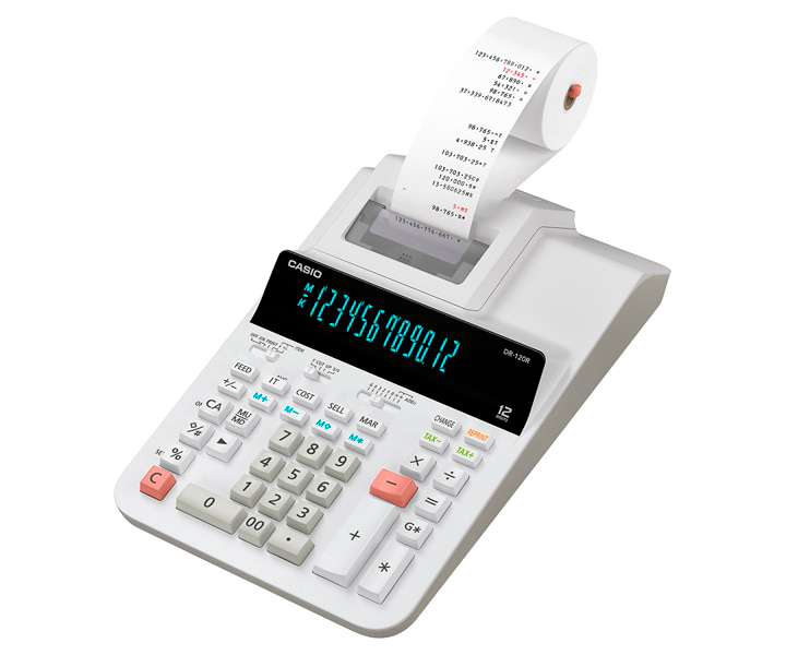 Calculadora con impresora DR-120R-WE