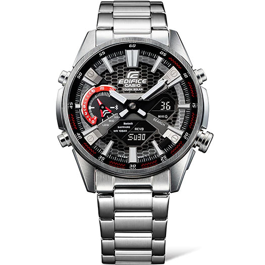 Reloj Edifice casual correa de acero inoxidable ECB-S100D-1A