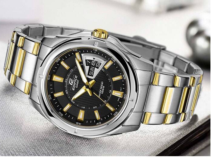 Reloj Edifice casual correa de acero inoxidable EF-129SG-1AVU