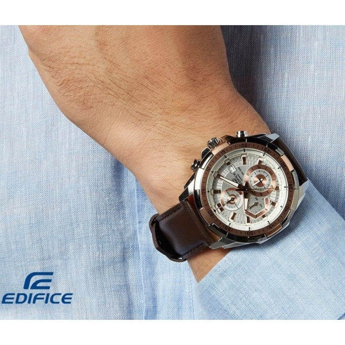 Reloj Edifice casual correa de cuero EFR-539L-7AV