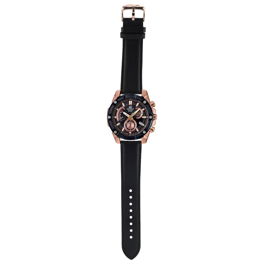 Reloj Edifice casual correa de cuero EFR-559BGL-1AV