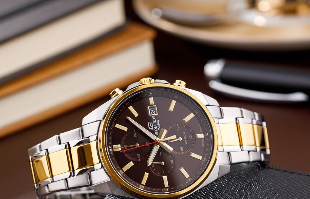 Reloj Edifice casual correa de acero inoxidable EFV-610SG-5AV