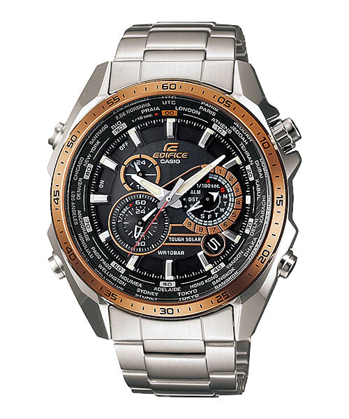 Reloj Edifice casual correa de acero inoxidable EQS-500DB-1A2