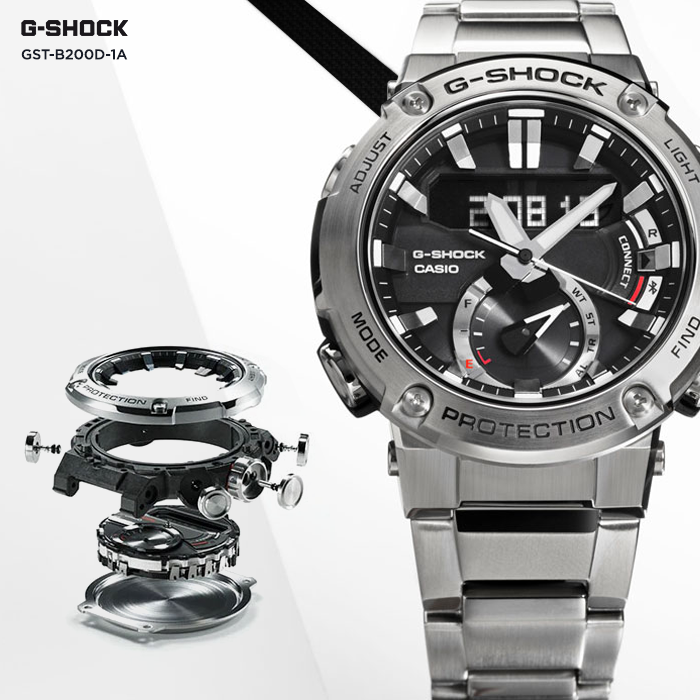 Reloj G-Shock deportivo correa de acero inoxidable GST-B200D-1A