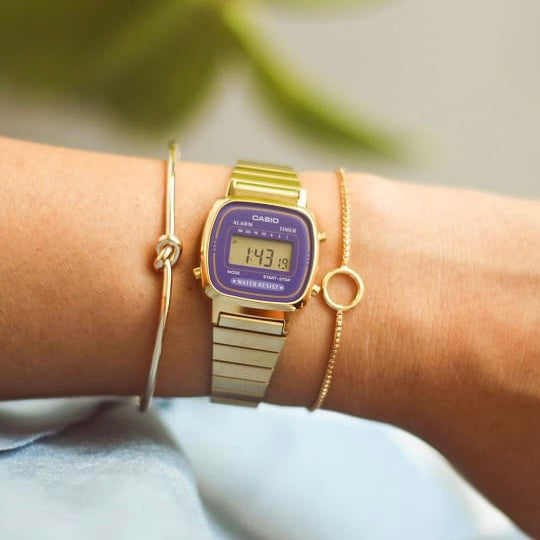 Reloj Vintage casual correa de acero inoxidable LA-670WGA-6