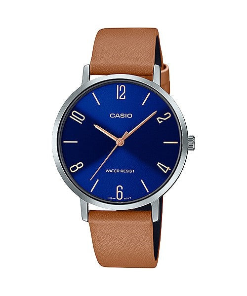 Reloj casual correa de cuero LTP-VT01L-2B2