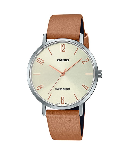 Reloj casual correa de cuero LTP-VT01L-5B