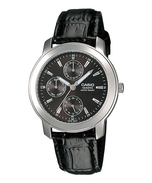 Reloj casual correa de cuero MTP-1192E-1A