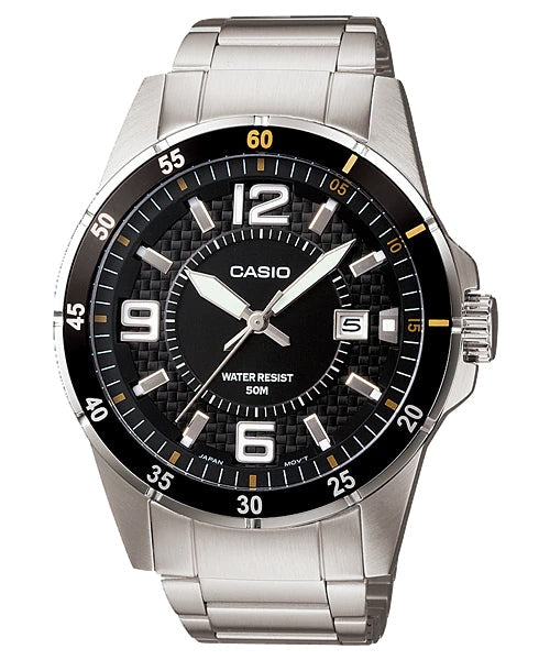 Reloj casual correa de acero inoxidable MTP-1291D-1A2V