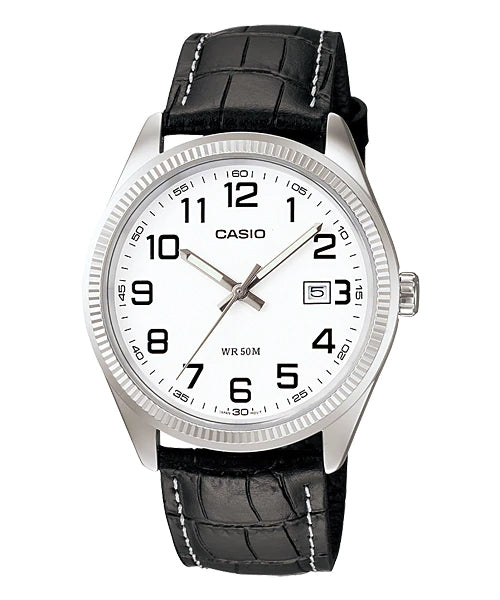 Reloj casual correa de cuero MTP-1302L-7BV