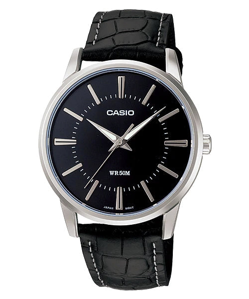 Reloj casual correa de cuero MTP-1303L-1AV