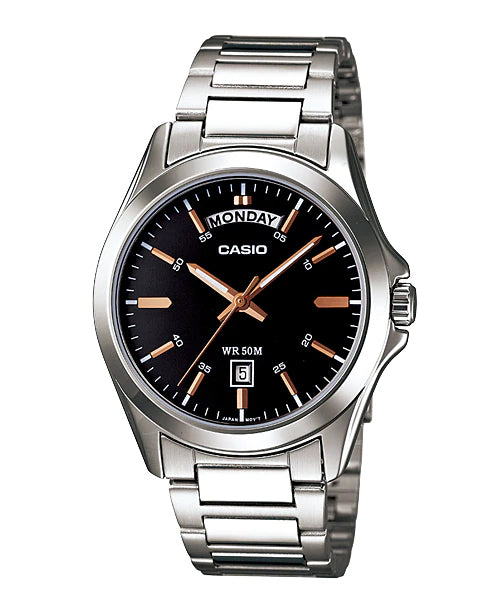 Reloj casual correa de acero inoxidable MTP-1370D-1A2V