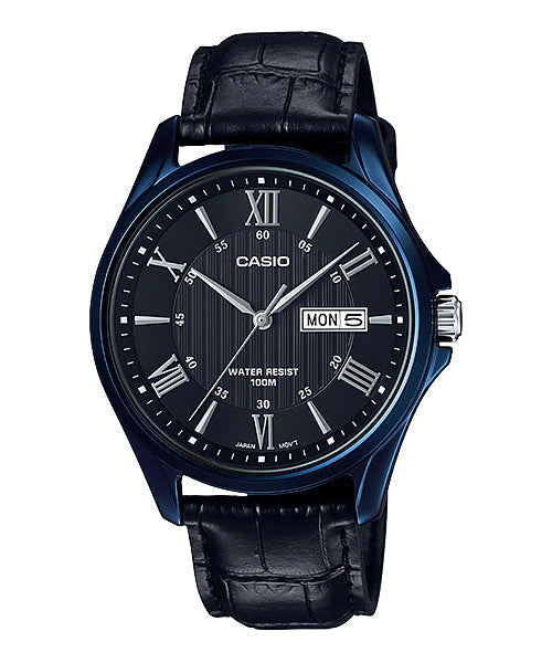 Reloj casual correa de cuero MTP-1384BUL-1AV