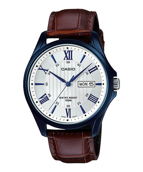 Reloj casual correa de cuero MTP-1384BUL-5AV