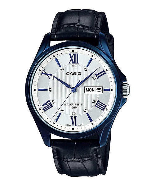 Reloj casual correa de cuero MTP-1384BUL-7AV