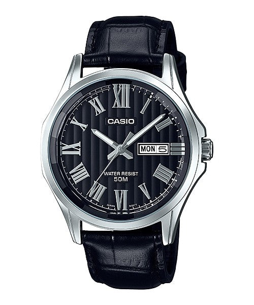 Reloj casual correa de cuero MTP-E131LY-1AV