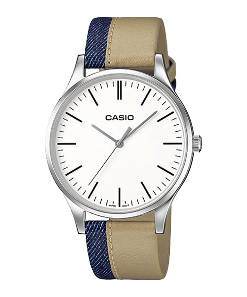 Reloj casual correa de cuero MTP-E133L-7E