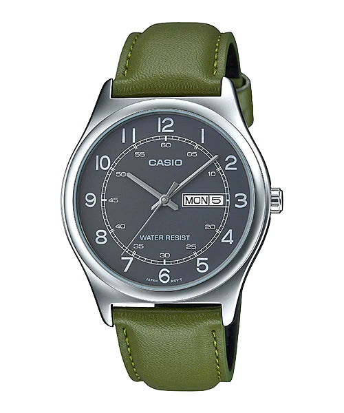 Reloj casual correa de cuero MTP-V006L-3B