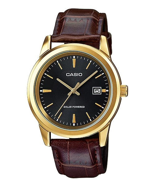 Reloj casual correa de cuero MTP-VS01GL-1A