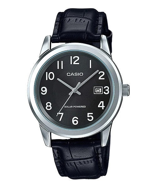Reloj casual correa de cuero MTP-VS01L-1B1