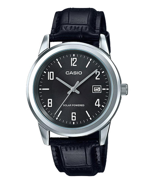 Reloj casual correa de cuero MTP-VS01L-1B2