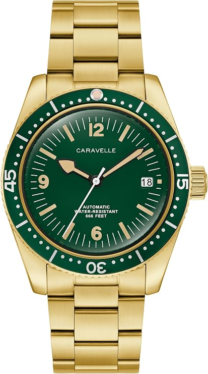 Caravelle by Bulova 44B128 — Sea Hunter Esfera Verde / Tono Dorado