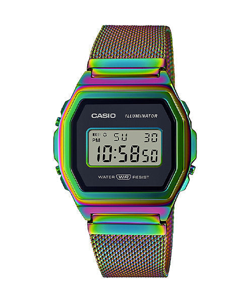 Reloj Vintage casual correa de acero inoxidable A-1000RBW-1