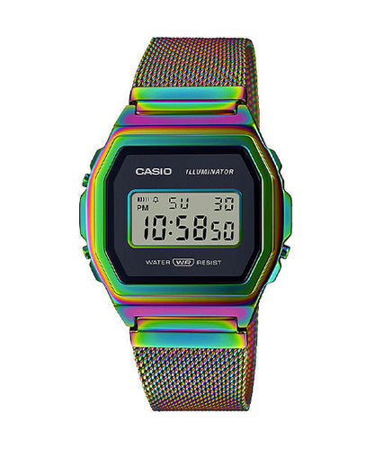 Reloj Vintage casual correa de acero inoxidable A-1000RBW-1