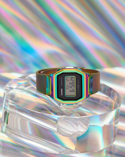 Reloj Vintage casual correa de acero inoxidable A-1000RBW-1