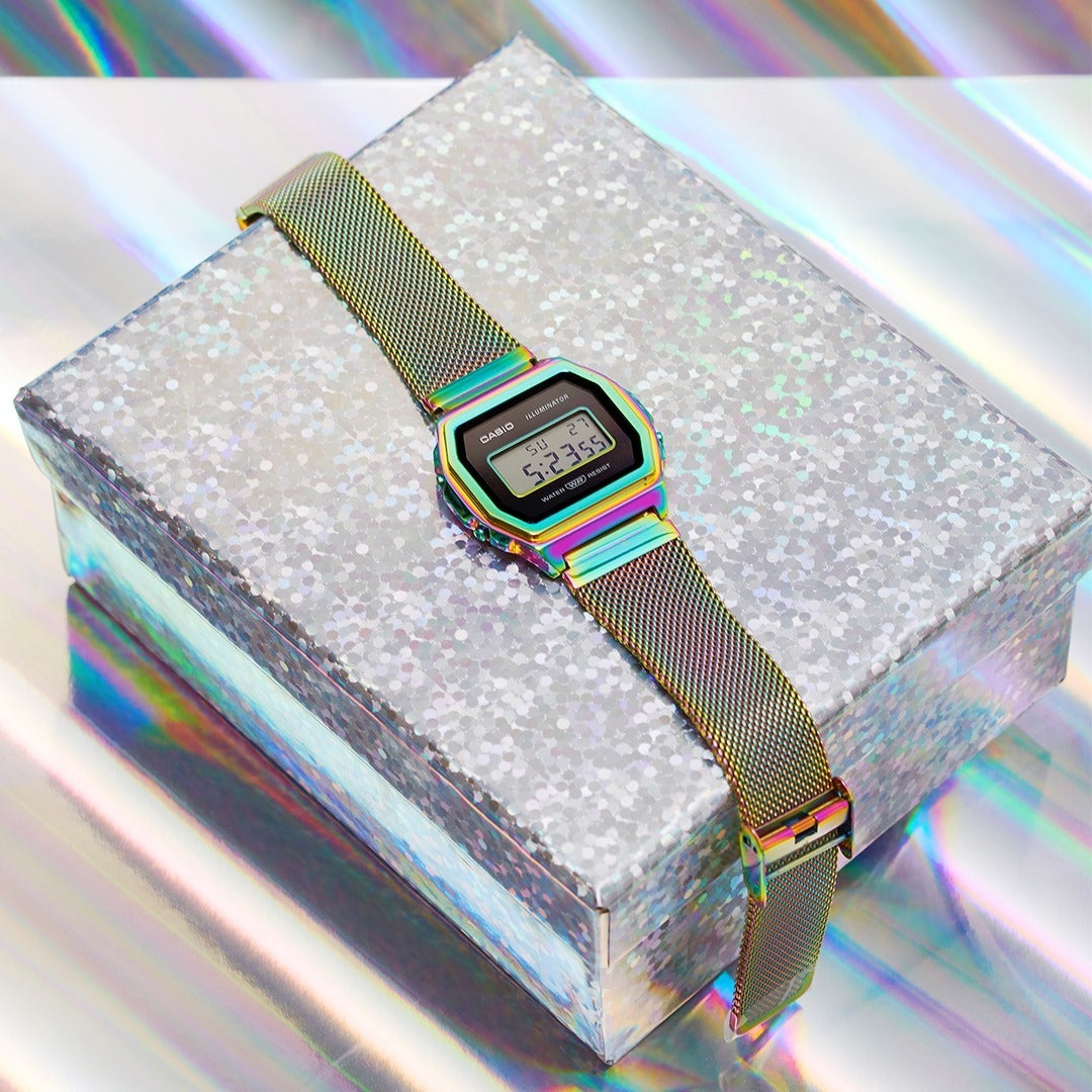 Reloj Vintage casual correa de acero inoxidable A-1000RBW-1