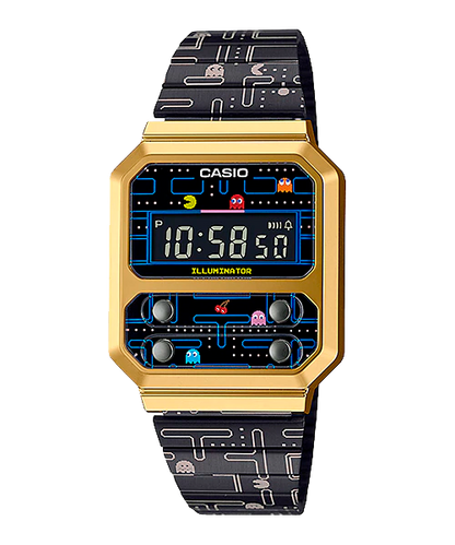 Reloj Vintage casual correa de acero inoxidable A-100WEPC-1B