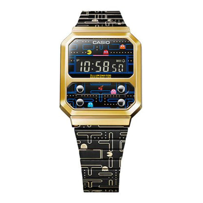 Reloj Vintage casual correa de acero inoxidable A-100WEPC-1B