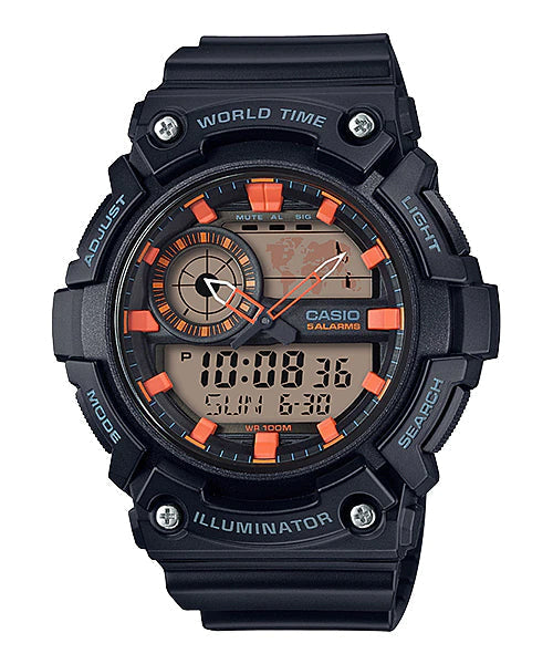 Reloj casual correa de resina AEQ-200W-1A2V