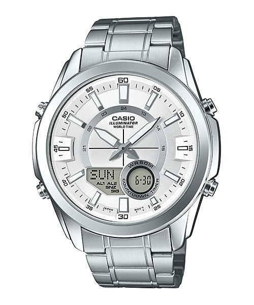 Reloj casual correa de acero inoxidable AMW-810D-7AV