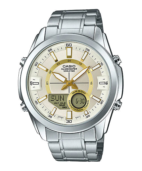 Reloj casual correa de acero inoxidable AMW-810D-9AV