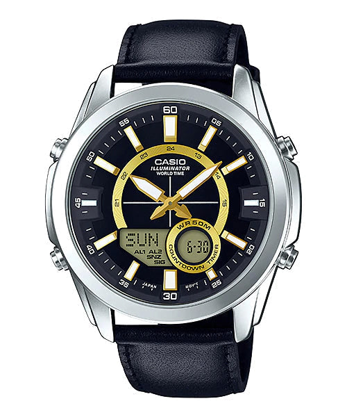 Reloj casual correa de cuero AMW-810L-1AV