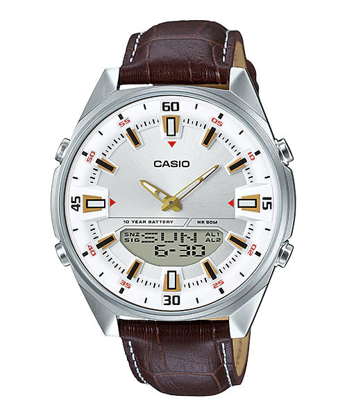 Reloj casual correa de cuero AMW-830L-7AV