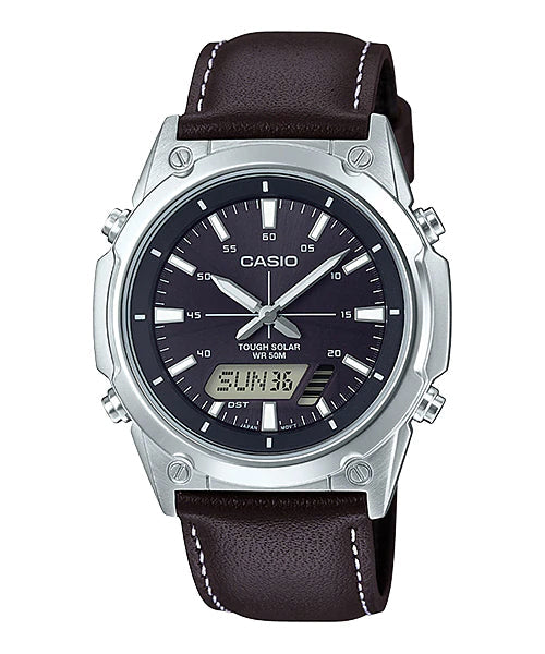 Reloj casual correa de cuero AMW-S820L-1AV
