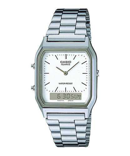 Reloj Vintage casual correa de acero inoxidable AQ-230A-7D