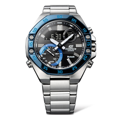 Reloj Edifice casual correa de acero inoxidable ECB-10DB-1B