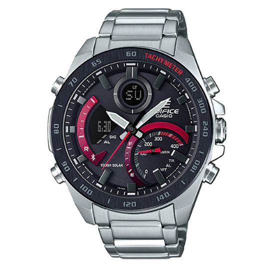 Reloj Edifice casual correa de acero inoxidable ECB-900DB-1A