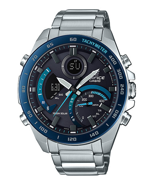 Reloj Edifice casual correa de acero inoxidable ECB-900DB-1B