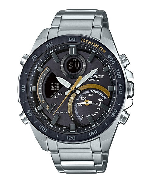 Reloj Edifice casual correa de acero inoxidable ECB-900DB-1C