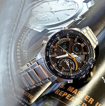 Reloj Edifice casual correa de acero inoxidable ECB-900DB-1C