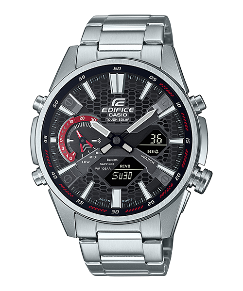 Reloj Edifice casual correa de acero inoxidable ECB-S100D-1A