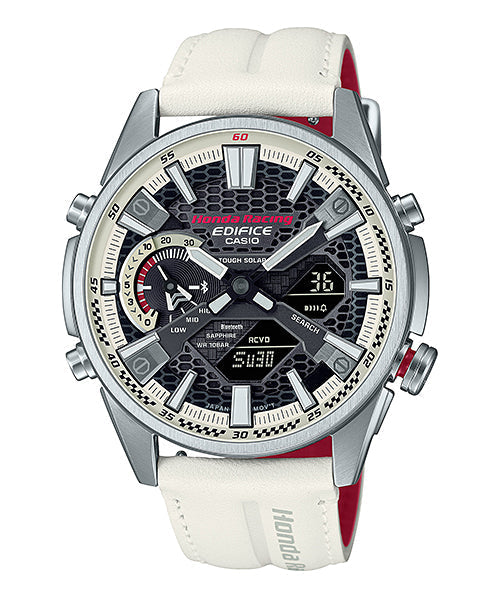 Reloj Edifice casual correa cuero ECB-S100HR-1A